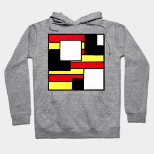 Red Yellow Geometric Abstract Acrylic Painting Hoodie